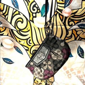 Coach Madison Signature Multicolor large wristlet